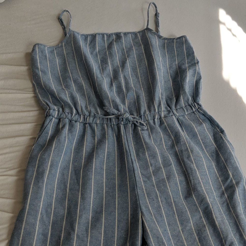 Light Blue Linen Jumpsuit